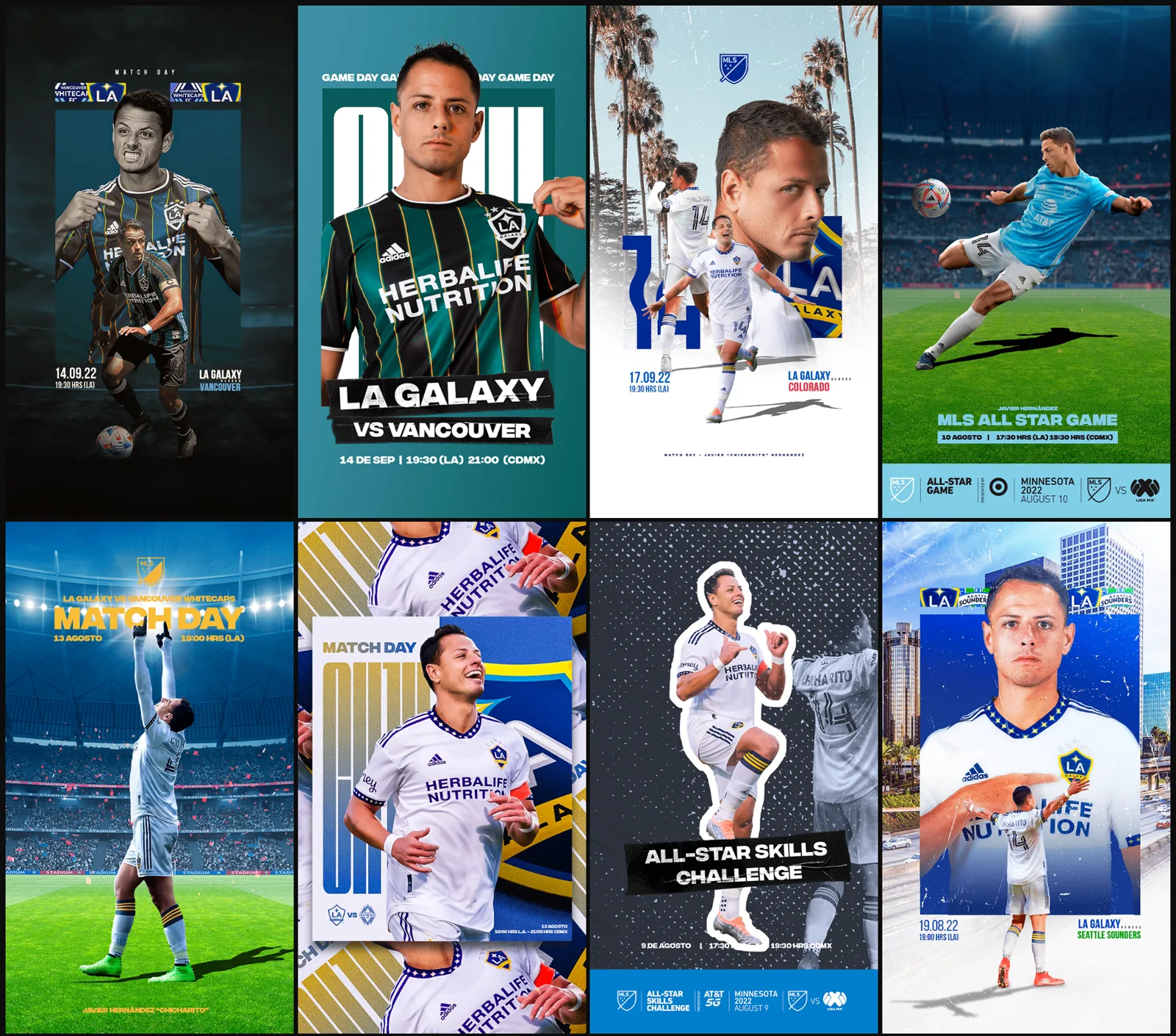 Matchdays de Chicharito Hernández con LA Galaxy, diseño de Mike Decenzo