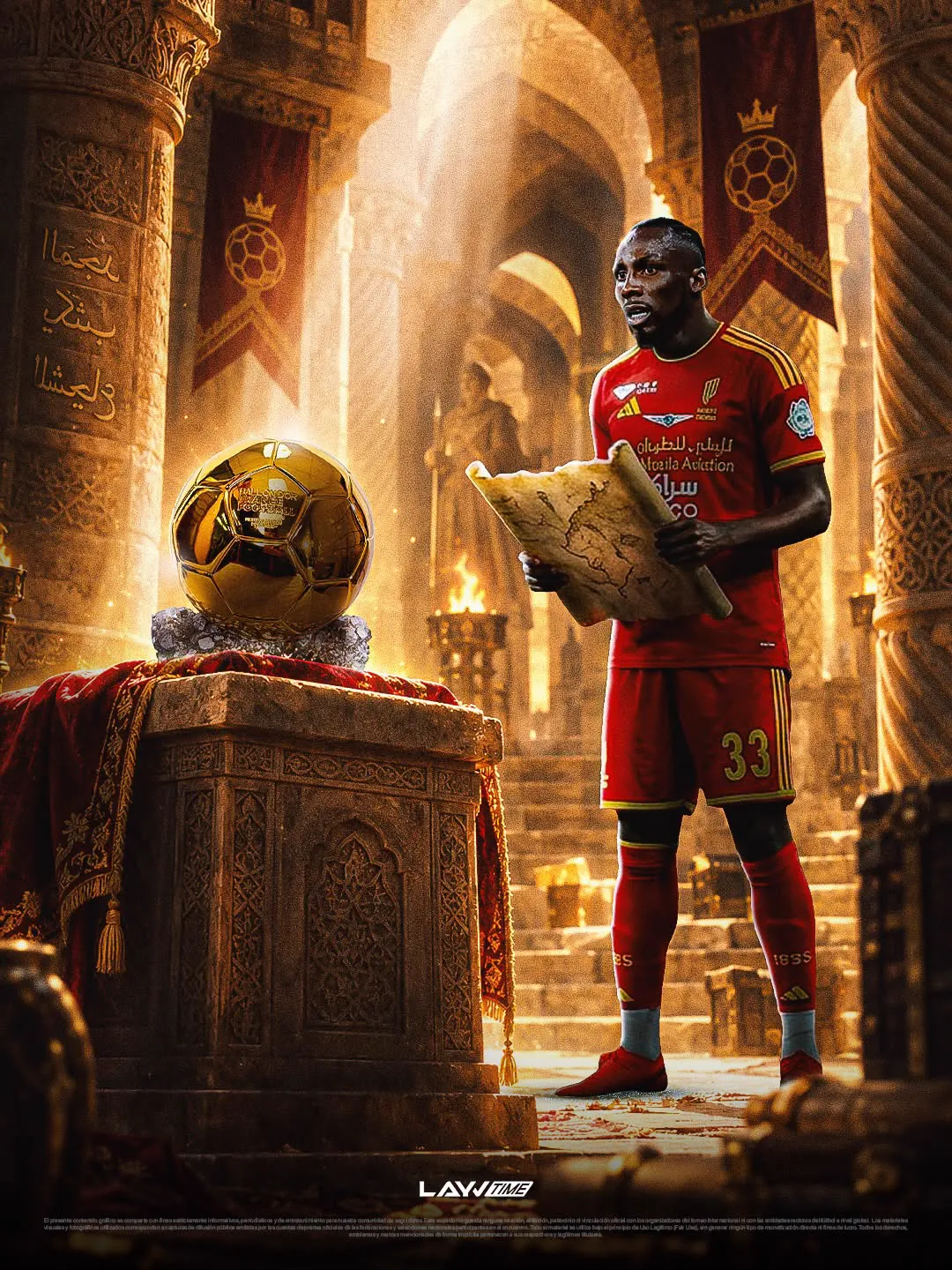 Arte de jugador con trofeo, contenido viral para Layvtime