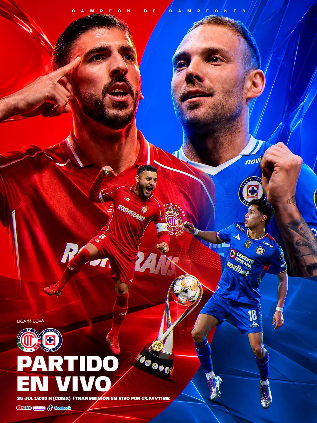 Matchday de Campeón de Campeones, partido en vivo en Layvtime